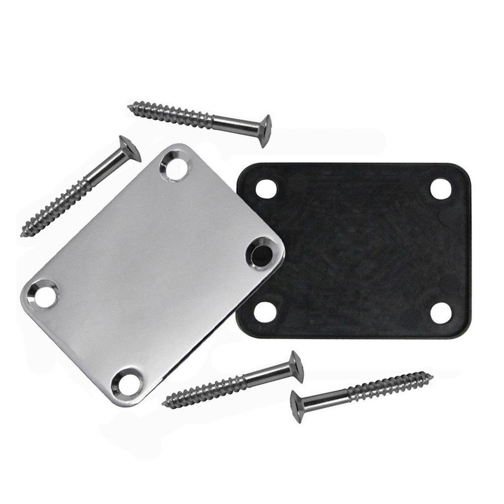 Alloy Neck Plate with 4 Screws Replacement Part for Electric Guitar Bass