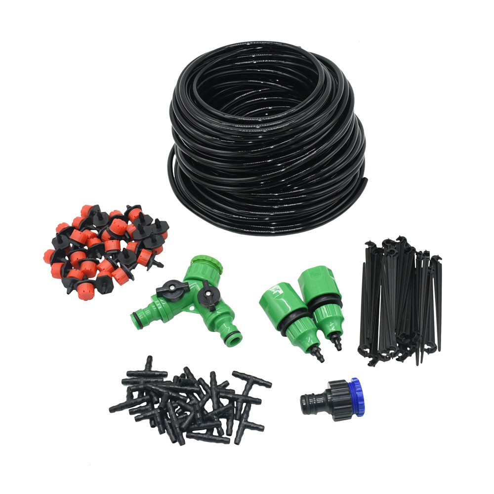 50M-5M DIY Drip Irrigation System Automatic Watering Garden Hose Micro Drip Watering Kits with Adjustable Drippers