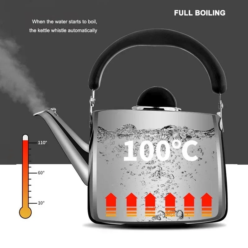 2l/3l/4l förtjockade visselpipor 304 snabbvärmande kokande vattenkanna i rostfritt stål för hemmatekokare