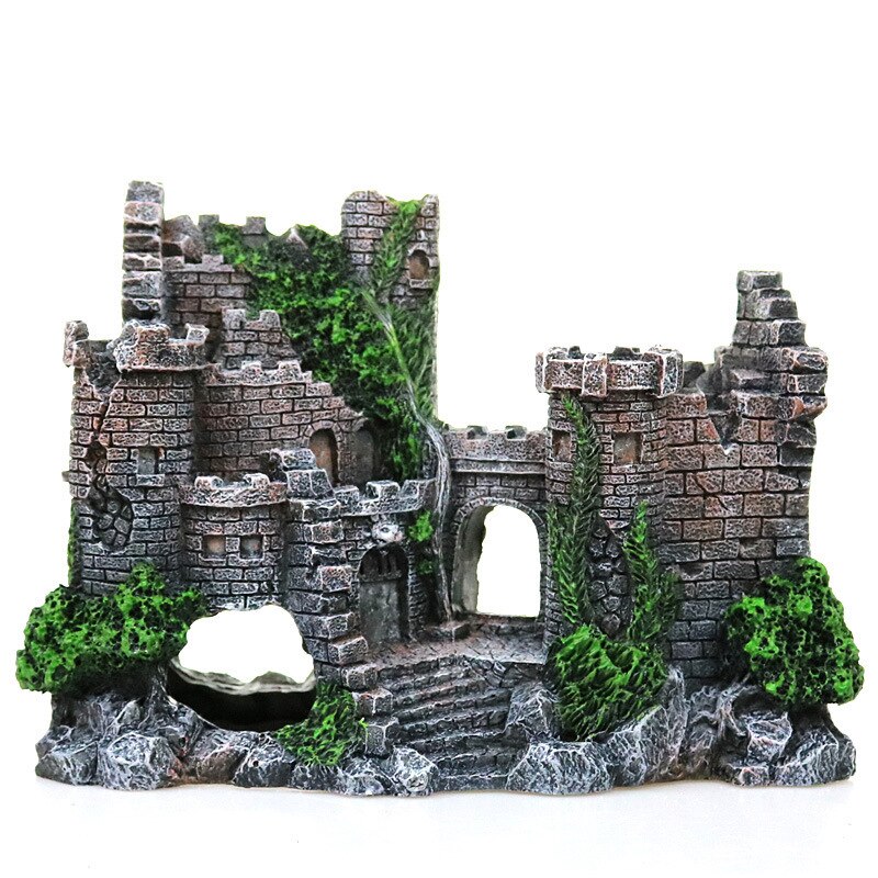 Aquarium Shipwreck Castle Decorations Fish Tank Ornaments Resin Material for Aquariums Landscaping Ornament: G