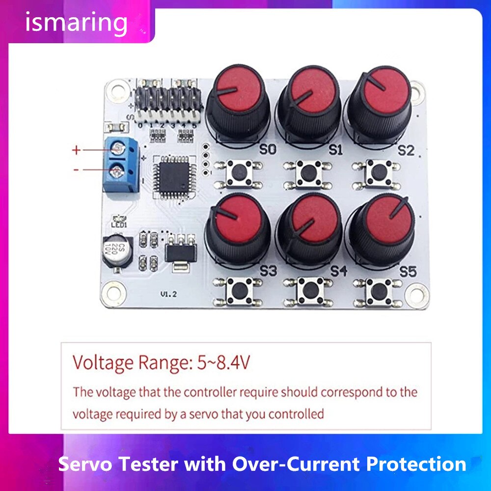 Servo Tester with Over-Current Protection for Robot Arm Robotic Hand