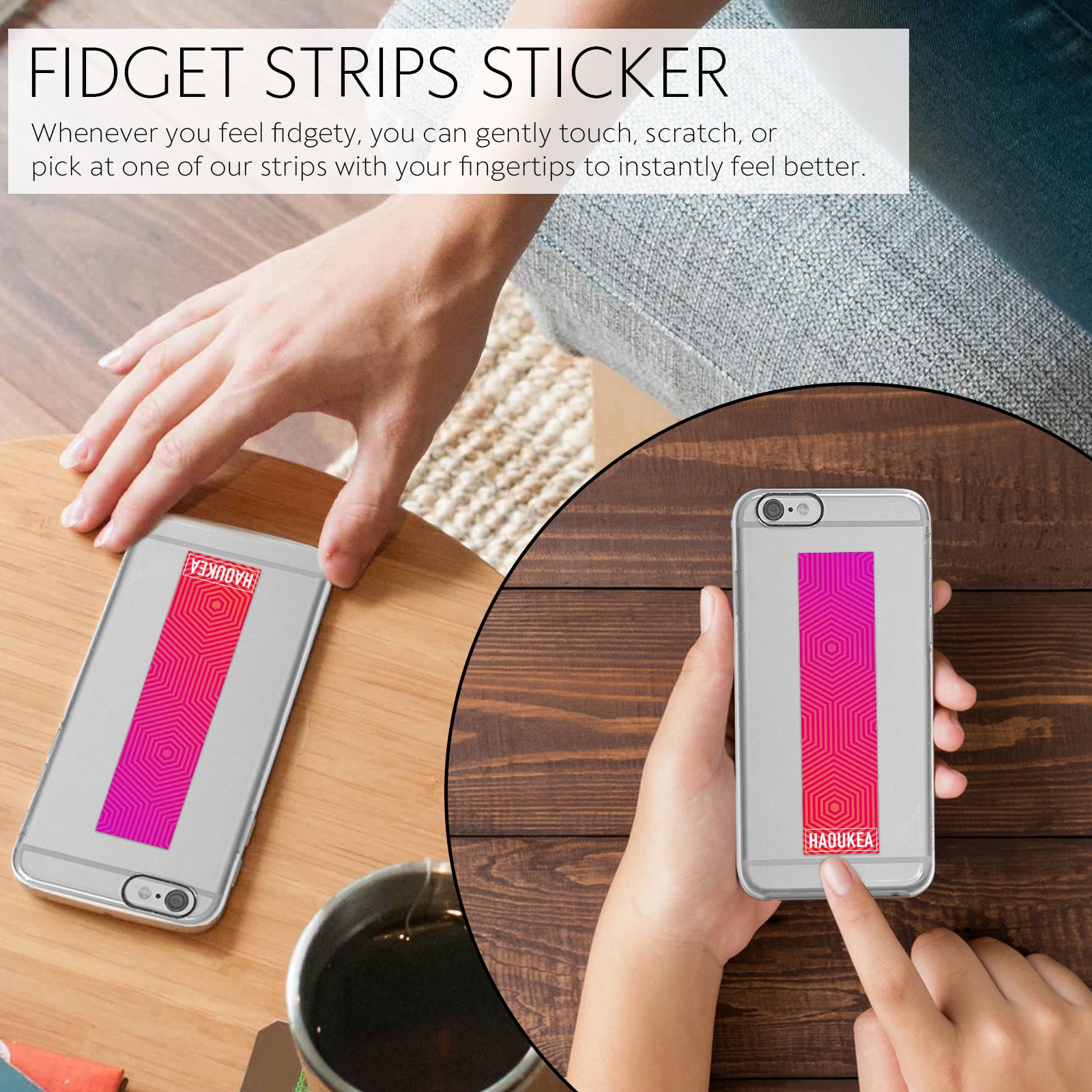 Anxiety Reducing Sticker DIY Phone Back Decals Pressure Relief Tool Decompression Color Sticker To Relieve Stress Anxiety