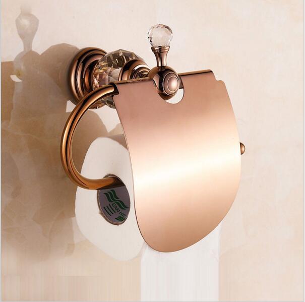 Luksus krystal messing guld papir kasse rulle toilet toilet guld papir holder tissuekasse badeværelse tilbehør bad hardware  lb8210