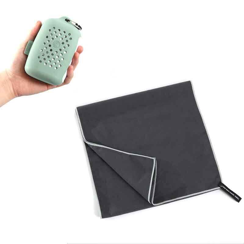Portable Quick Dry Travel Towel Silicone Bag Absorbent Mini Compression Towel Outdoor Running Yoga Fitness Sport Cool Towel: Black
