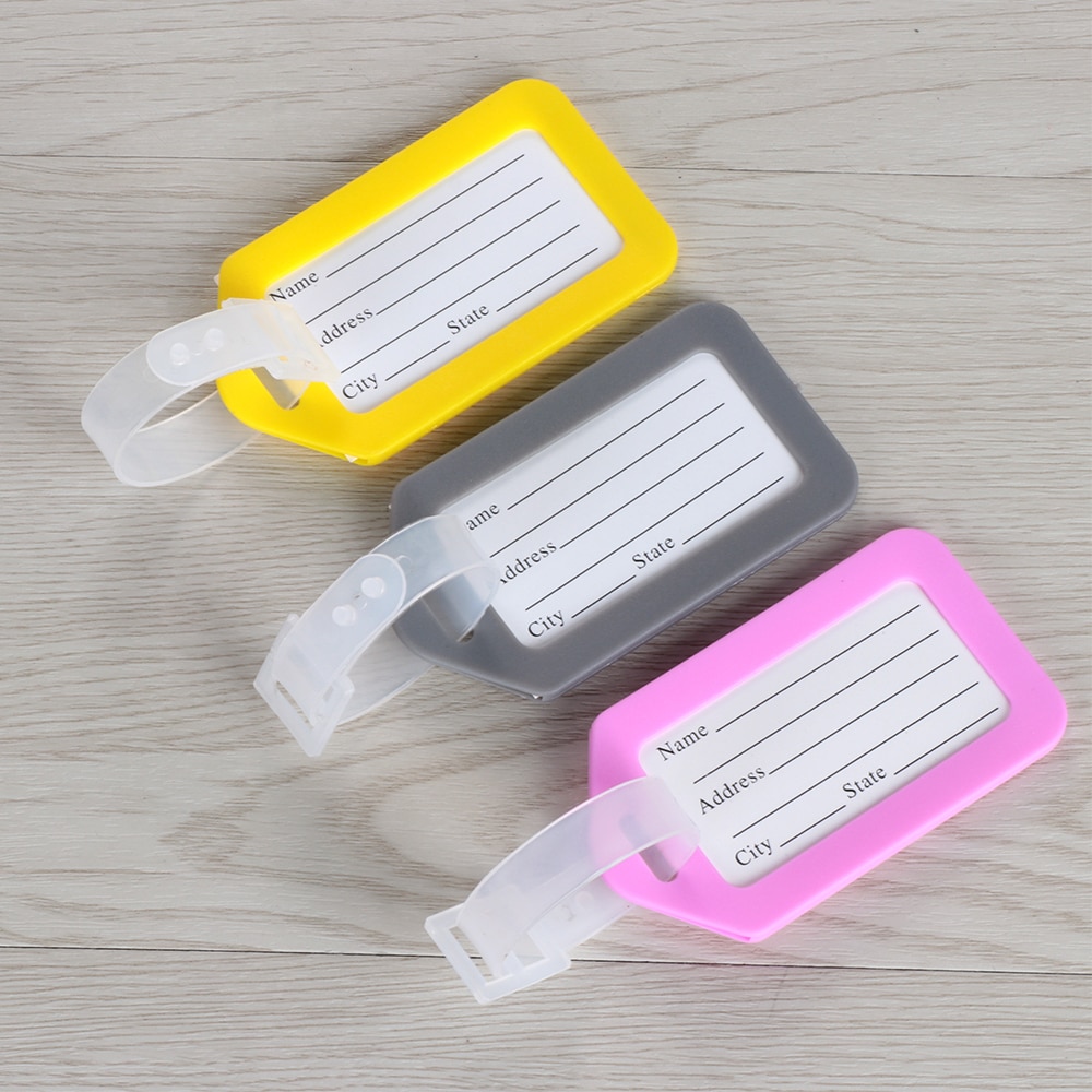 1 Uds. porta Dirección de identificación para maletas de viaje, etiqueta de equipaje de plástico, etiqueta de equipaje, etiqueta portátil, accesorios de viaje para hombres y mujeres