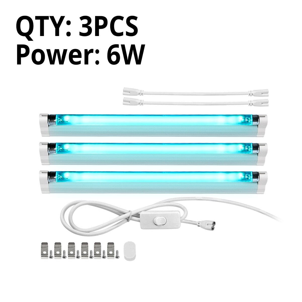 UV-C Uv Quarz lampe 6W 8W UVC T5 Rohr UV Sterilisator Desinfection Bakterizide lampe Keimtötende glühbirne 110V/220V: 3Pcs 6W With Plug / 110V