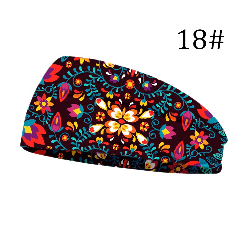 nouvelles femmes tête enveloppement large coton Stretch bandeau filles chapeaux Turban sport imprimer bandeau cheveux accessoires: 18
