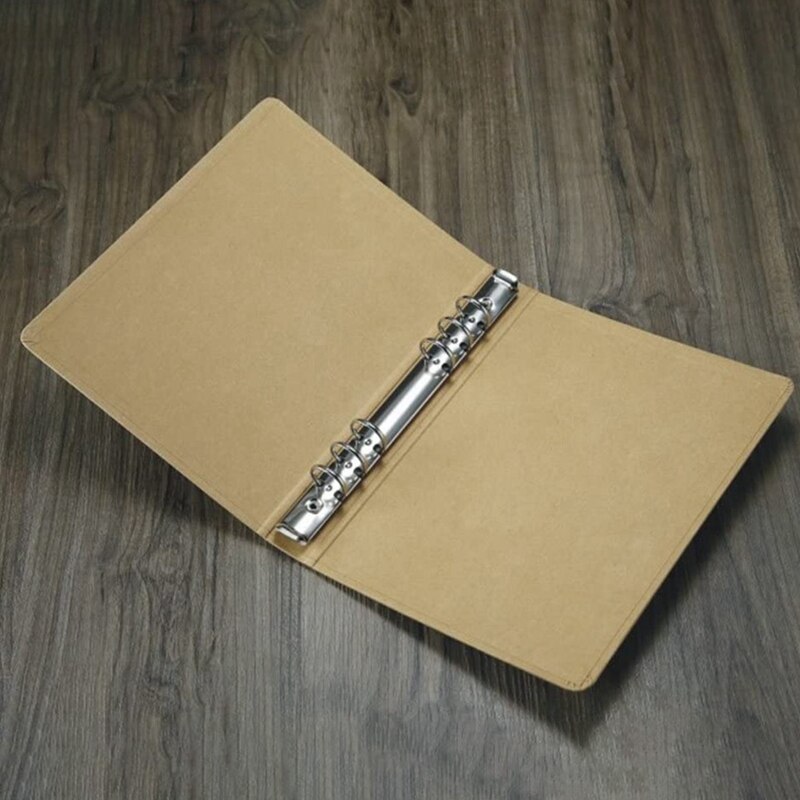 Kraft Paper Folder Ring Binder, Brown in DIN A6 Format