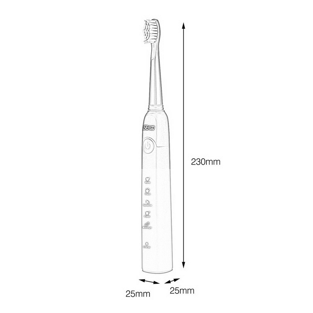 SEAGO Sonic Electric Toothbrush Rechargeable Adult Sonic Toothbrush 4 Mode Travel Toothbrush with 3 Brush Head