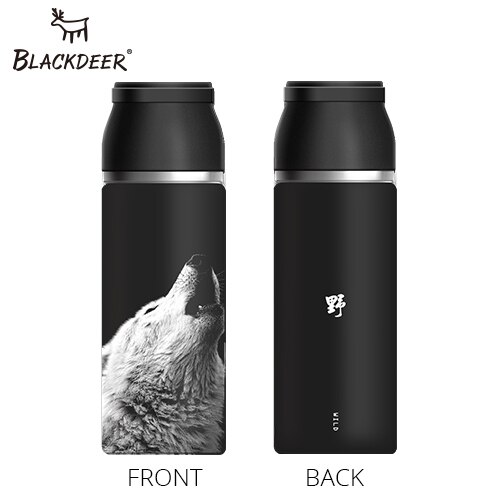 Blackdeer Buitensporten Fles Thermos Beker Met Handvat Dubbele Laag 316 Roestvrij Seel Pixel Dier 3D Thee Water Thermoskan: wolf