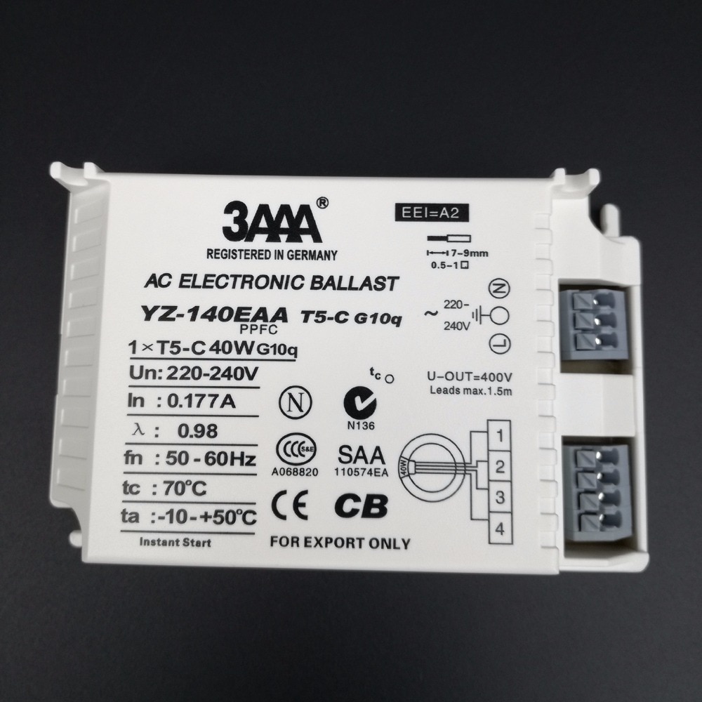 Ballast électronique YZ-224EAA Pour Tubes T5 - 2x24W, 220V, Démarrage Instantané - Pour Aquarium, éclairage Fluorescent