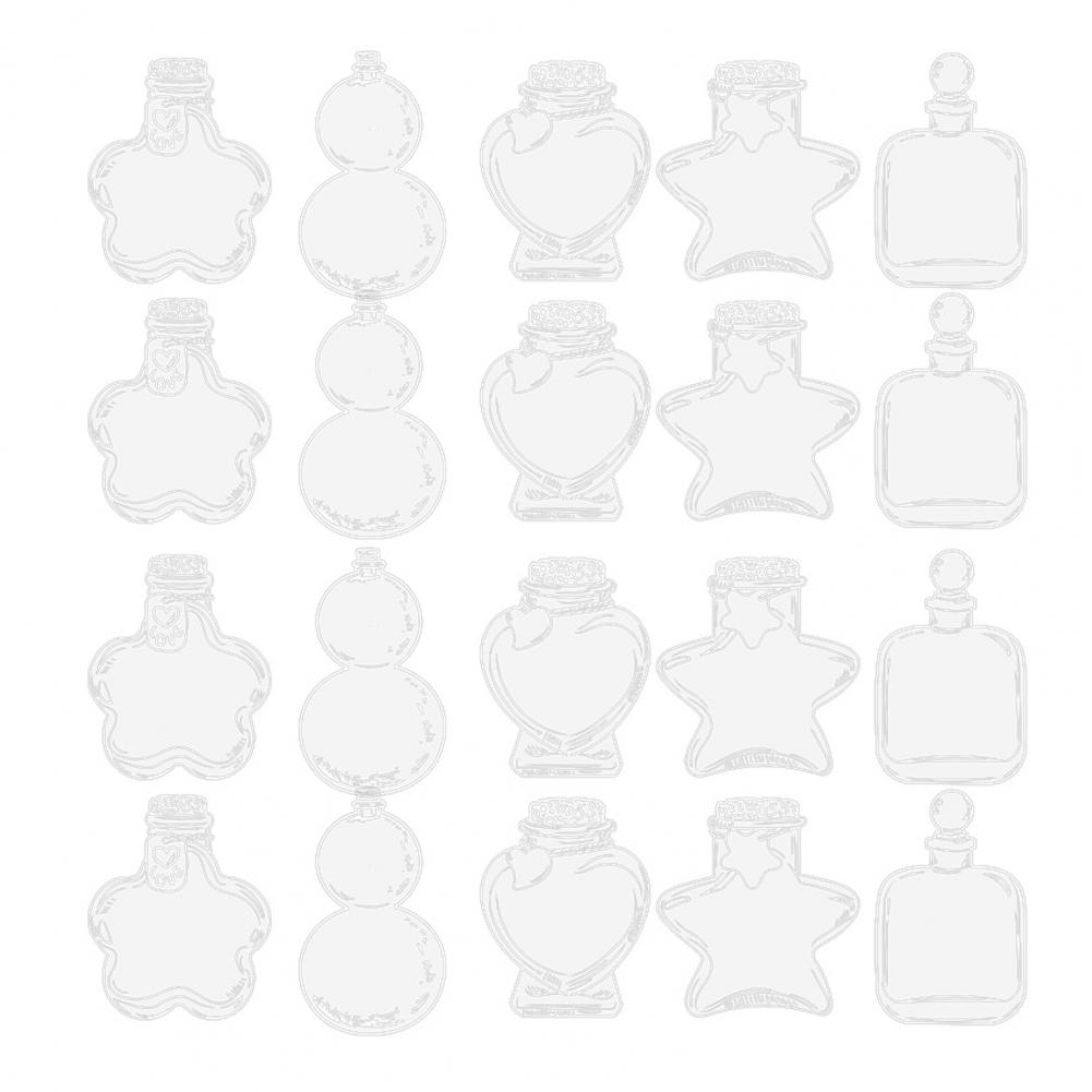 20Pcs DIY Transparent Dried Flower Bookmarks Floral Plant Clear Bookmarks Decorations Flownwing DIY Craft Bookmarks Bags Pouch: green