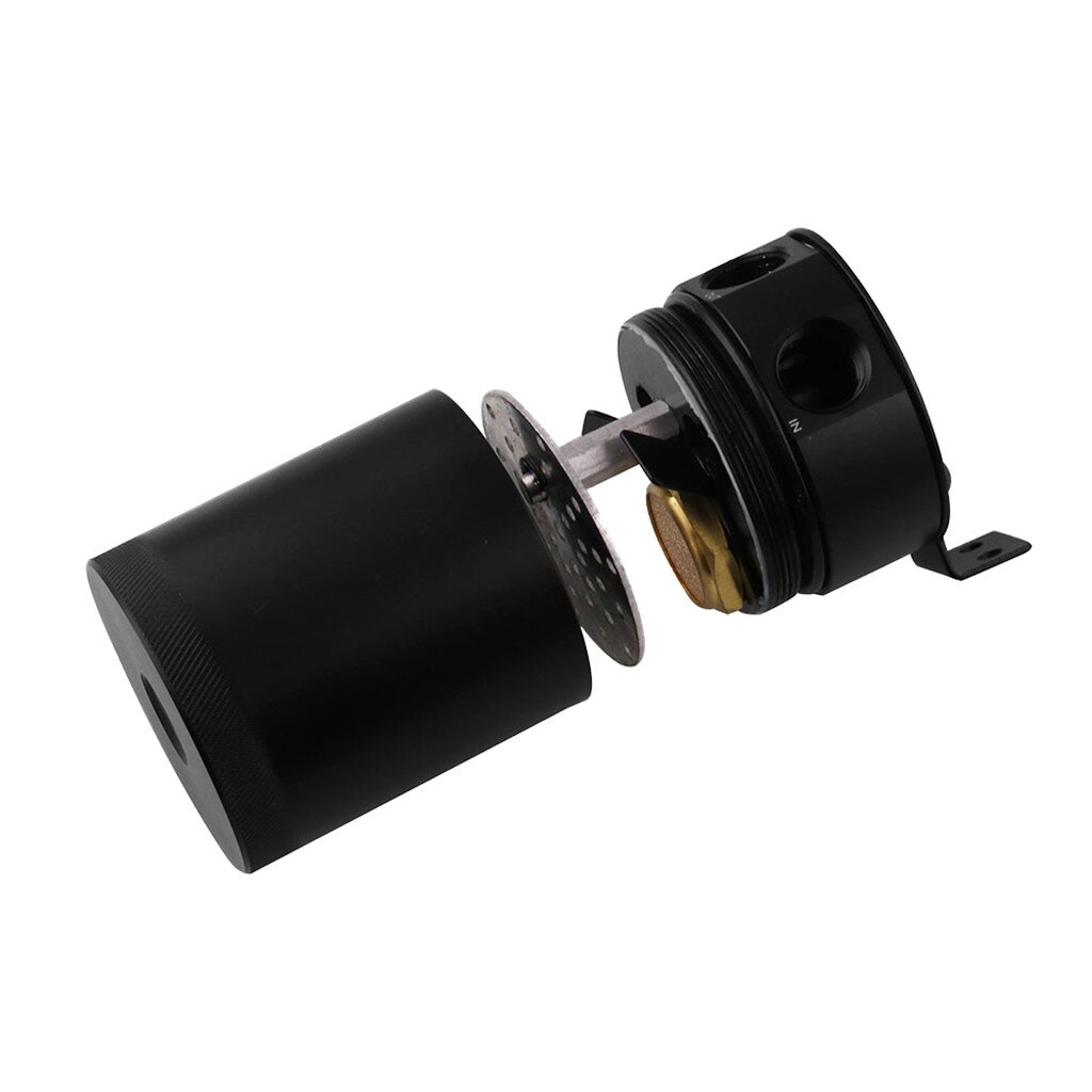 Car Engine Parts Universal 3-Port Compact Baffled Oil Catch Can Tank Air-Oil Separator Recovery Kit Black #G10