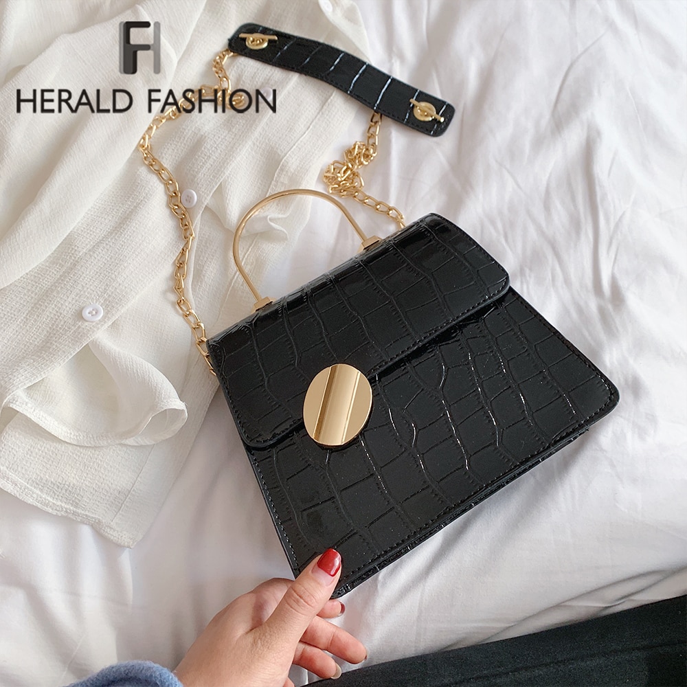 Leren crossbodytassen met stenen patroon voor dames, kleine handtassen, schoudertas met ketting, mini-portemonnees, handtas