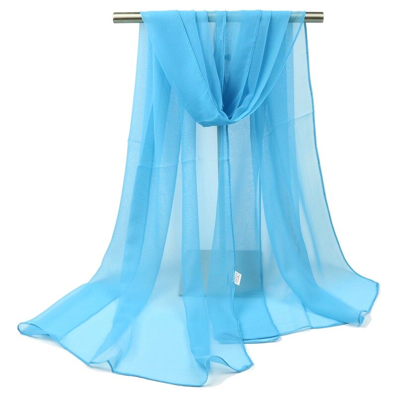 150*90cm solide hvite kvinner vanlig boble chiffon skjerf hijab wrap printe solide sjal strand utendørs store silke skjerf sjal kvinne