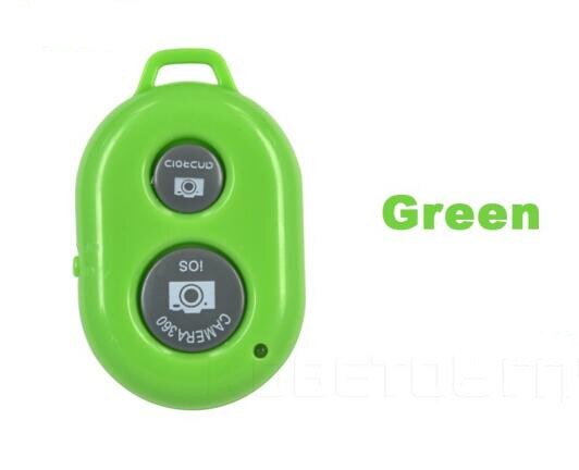 1pcリモートコントロールボタンワイヤレスbluetoothシャッターセルフタイマーカメラiphoneアンドロイド電話用高品質: green