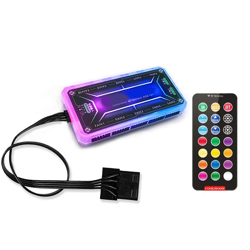 RGB Diamond Facet Case Fans 120mm Ultra-Quiet RGB Chassis Cooling Fans with Remote Controller Speed Adjustable Colorful: standard controller