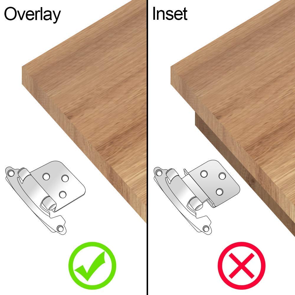Selvlukkende kabinet hængsler børstet nikkel kabinet hængsler variabel overlay dør hængsler ansigt montering sort hængsel 1 par (2 enheder)