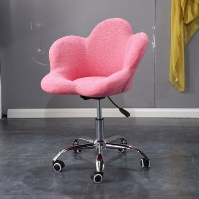 Chaise de chambre à coucher pour balcon, simple et mignon, tabouret à soulever avec disque amovible: pink -  linen A