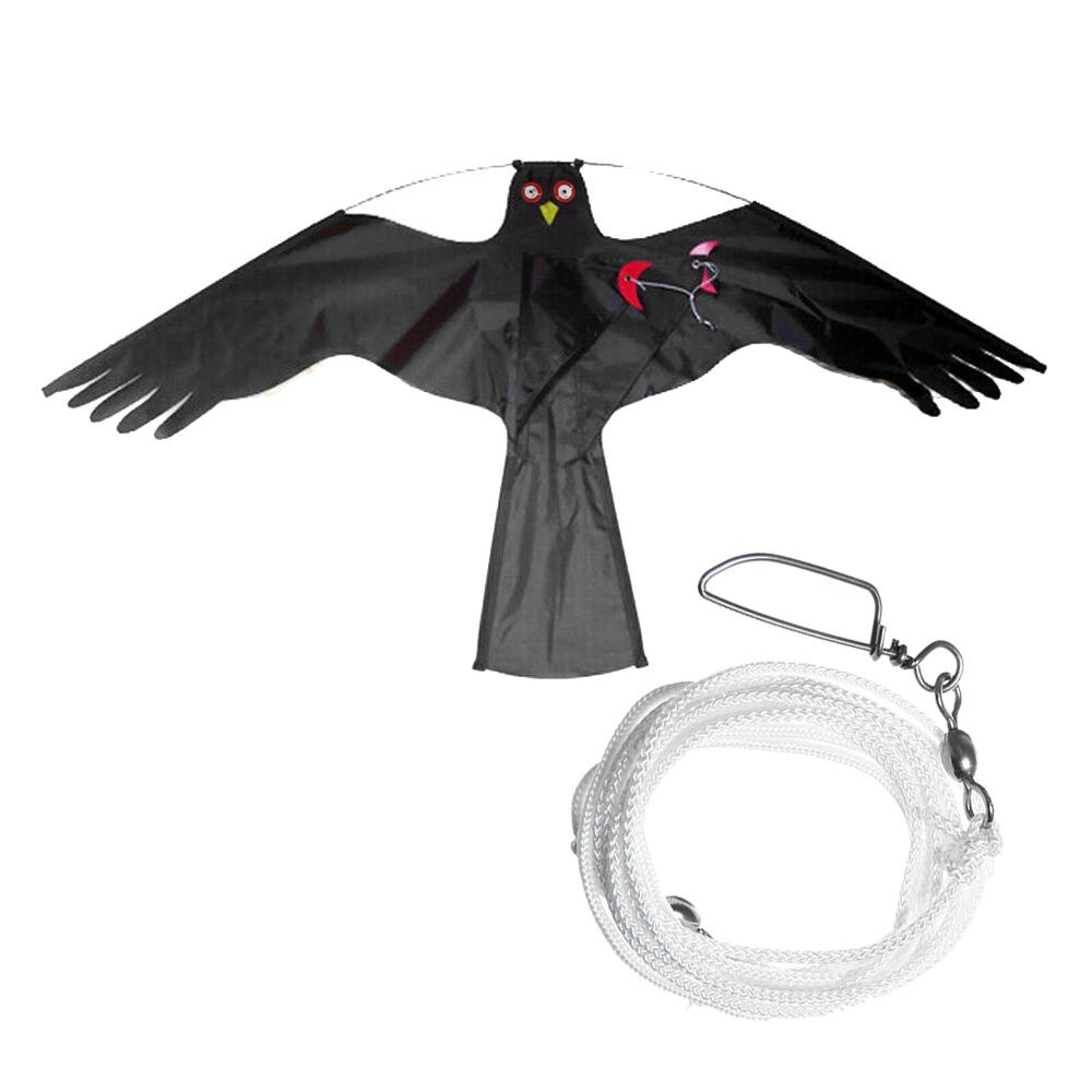 Black Flying Hawk Kite Bird Scarer For Garden Scarecrow Yard House Home Decor Bird Singer: Light Yellow