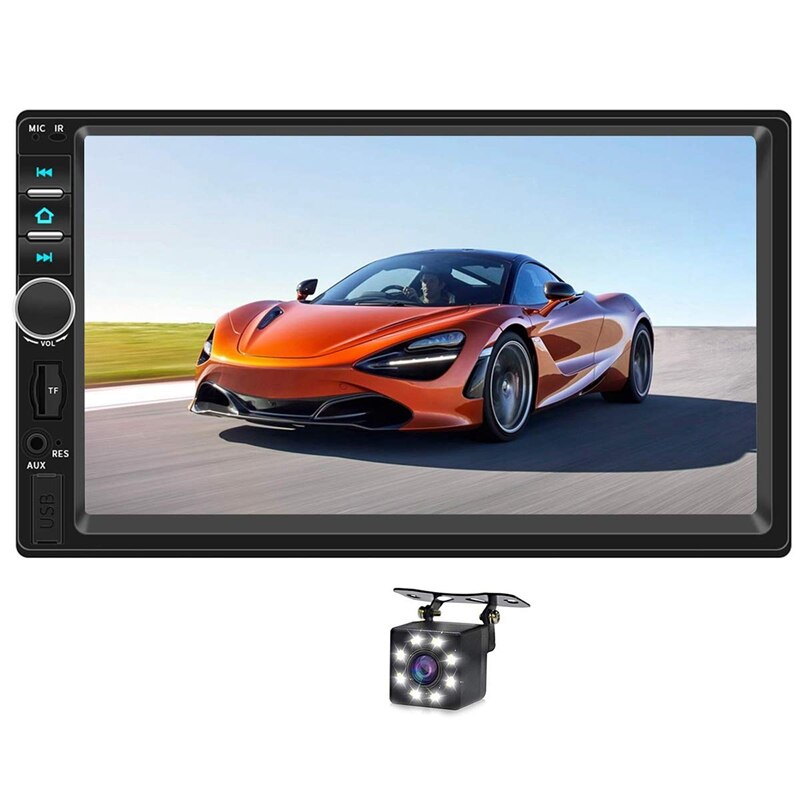 Double Din Car Stereo Upgrade 7 Inch Contact Screen Car MP5 Player with Rear-View Camera,AM/FM Radio Receiver, Bluetooth , Mirro