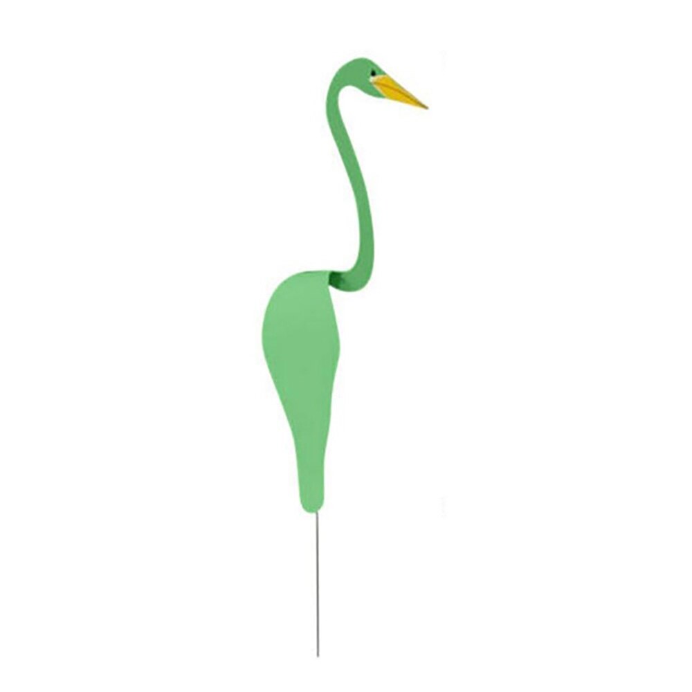 Flamingo Swirling Bird Metal Dynamic Decorative White Duck Spin The Breeze Lawn Art Ornaments Home Garden Decoration: Green