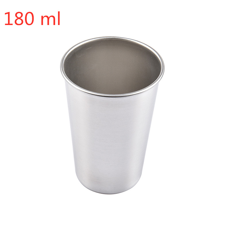 Taza de Metal para cerveza, vaso de acero inoxidable para vino, café, té y leche, 30ml/70ml/180ml/320ml, , 1 ud.,: 180ml