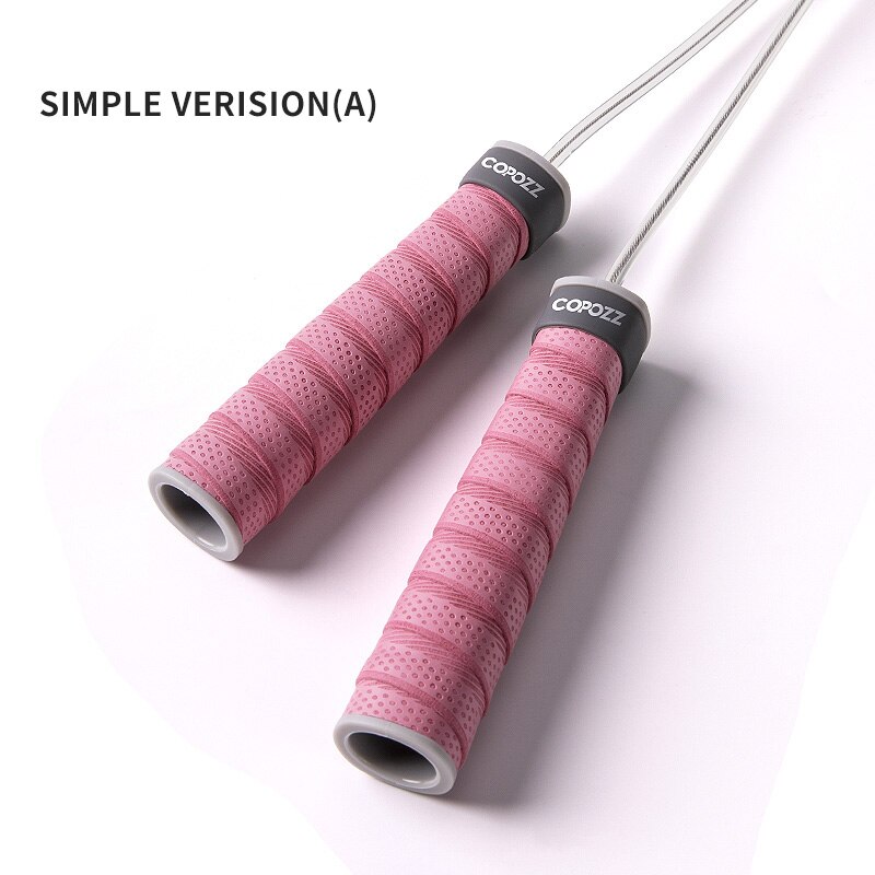 Doble cuerda de saltar de rodamiento de peso sin enredos velocidad rápida ajustable cuerda de saltar entrenamiento equipo de pérdida de peso: simple hot pink