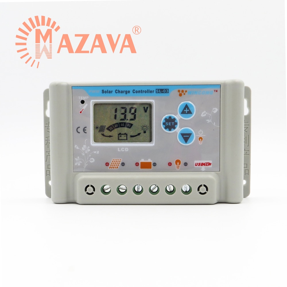 1Stck 10A 20A 30A Wincong Solar- Laderegler 12V 24V LI LI-Ion NI-MH LiFePO4 Batterie Regler Einstellbar