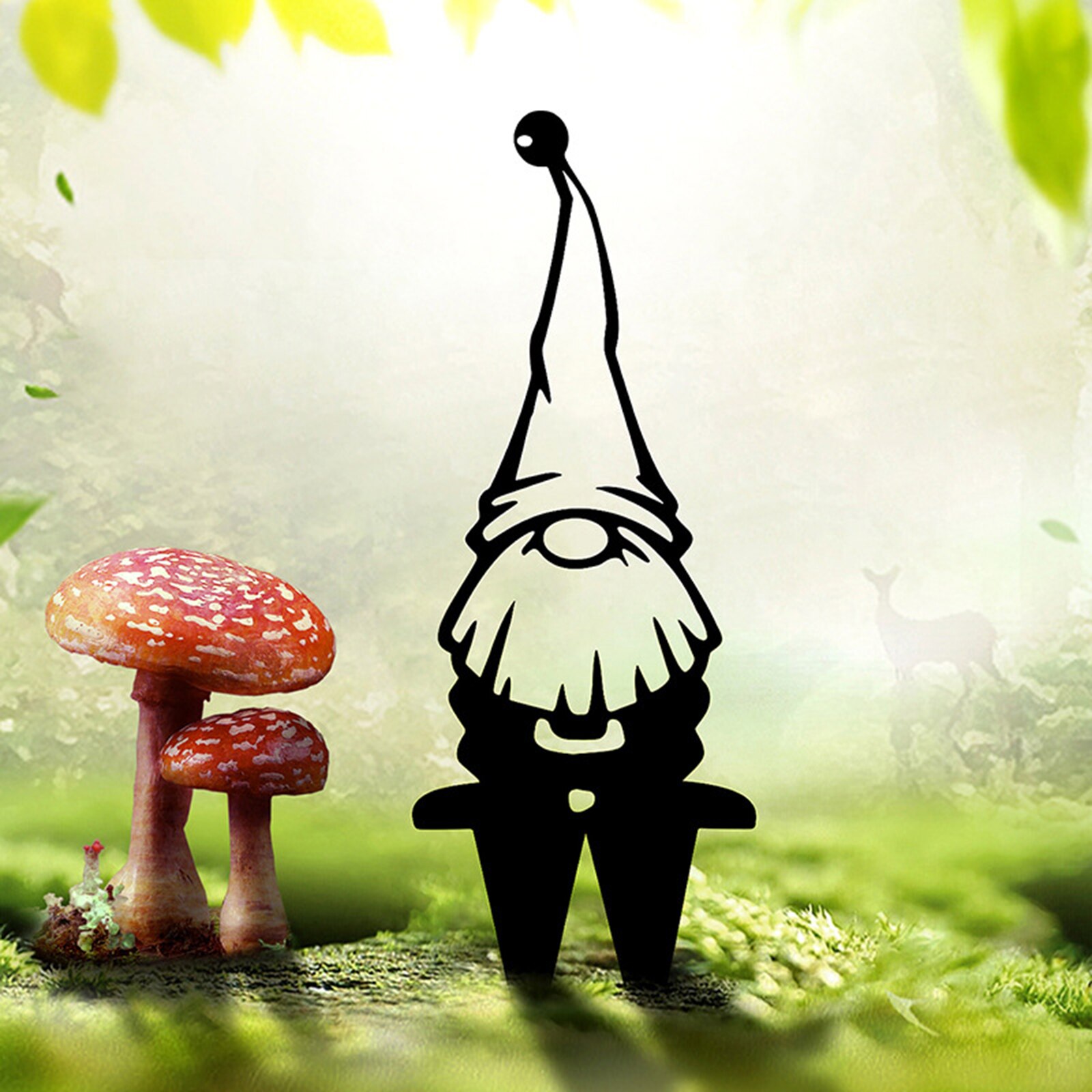 Garden Ornaments Gnomes Yard Art Backyard Lawn Decor Black Ground Plug Decor For Lawns Gardens, Backyards: B 110x302mm