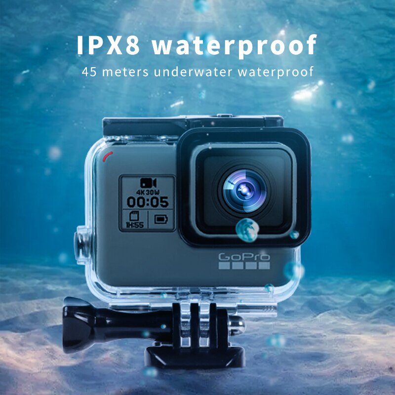 Para gopro acessórios conjunto go pro hero 7 6 5 kit caso eva filme temperado habitação à prova dwaterproof água filtro vermelho quadro silicone protetor