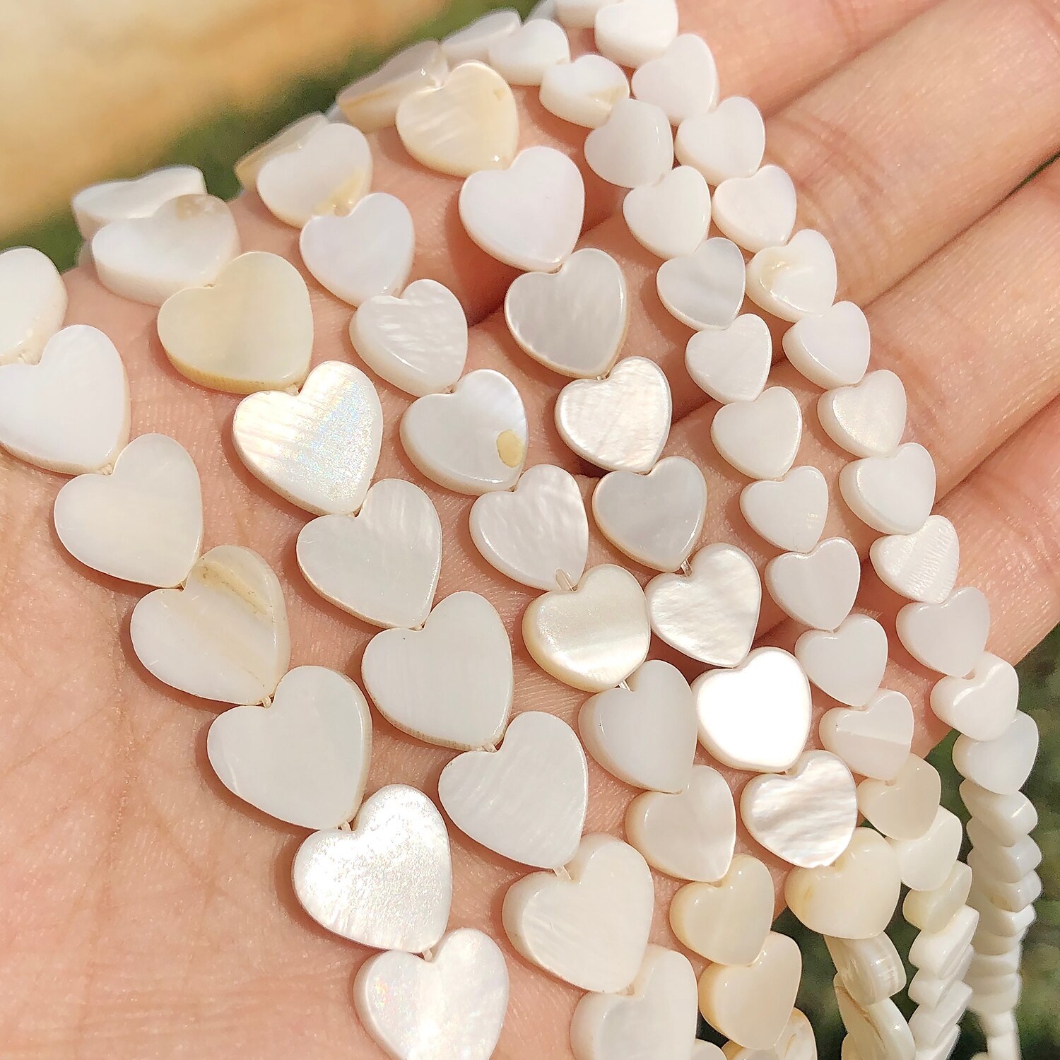 Natural White Love Heart Shell Mother Of Pearl Loose Spacer Beads for Jewelry Making DIY Handmade Bracelet Necklace 6 8 10mm