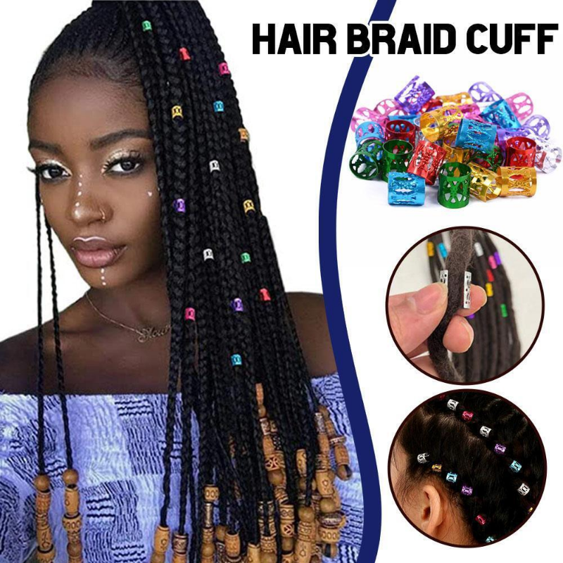 Anillos de pinza para el pelo para rastas, trenzas de pelo ajustables multicolores doradas y plateadas, cuentas para puños, horquilla, joyería, accesorios para adornos para el cabello