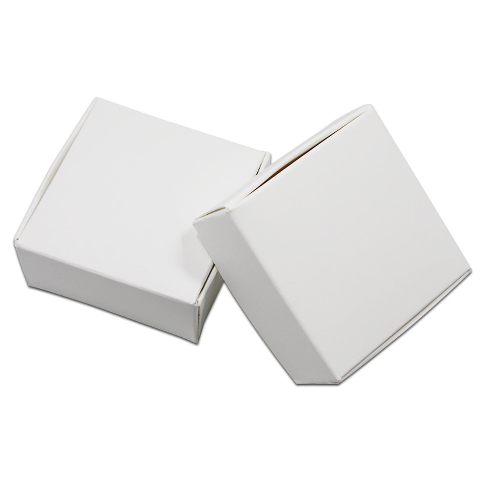 20PCS/ Lot White Cardboard Paper Boxes Blank Kraft Paper Carton Box Folding Handmade Soap Jewelry Party Small Packaging Box