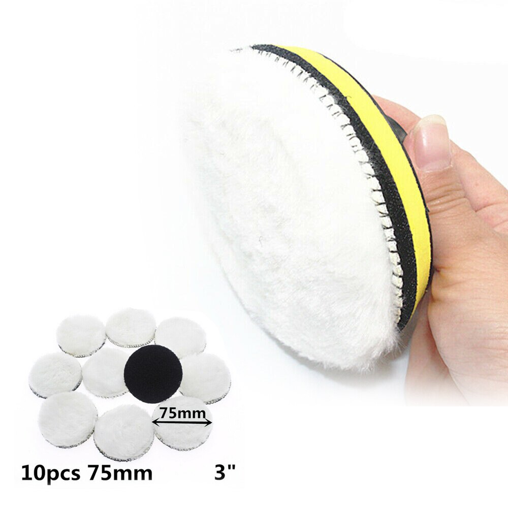 10pcs Polishing Pad Waxing Set Detailing Care White Equipment Buffer Bonnet