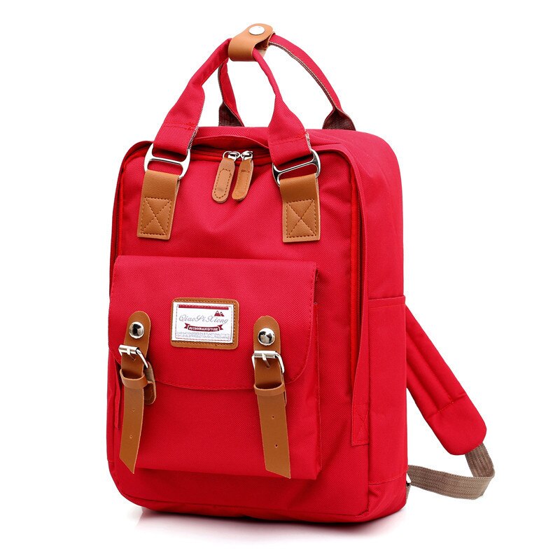 USB Backpack Women Shoulder Bag Female Laptop Backpacks For School Teenagers Girl Preppy Style Student Travel Backpack: Red