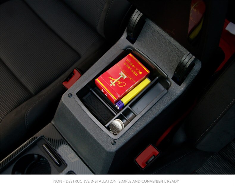 Armrest Storage Box for Volkswagen Golf 7 Console Stowing Tidying Golf Mk7 VII 5G GT I R 1.2 TSI 1.0 1.4 1.8 2.0 TDI