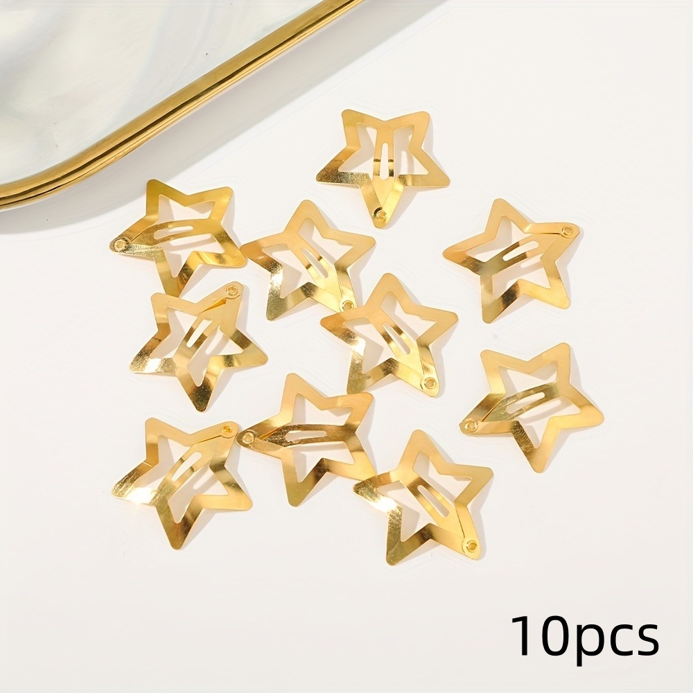 2-50 Uds. Pinzas para el cabello de estrella para niñas, estrella de filigrana, Clip a presión de Metal, pasadores de horquillas, accesorios para la cabeza
