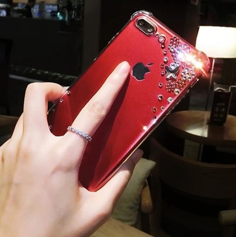 Funda transparente con diamantes de imitación para iPhone, funda de lujo con diamantes de imitación para iPhone 11, 12, mini Pro, MAX, XS, Max, X, 8, 7, 6, 6S Plus