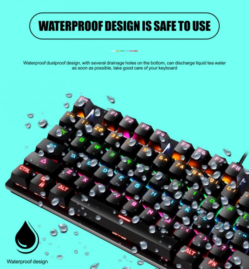Clavier mécanique Punk 87 touches vert axe jeu ordinateur portable de bureau compétitif clavier jeu clavier pcaccessoires