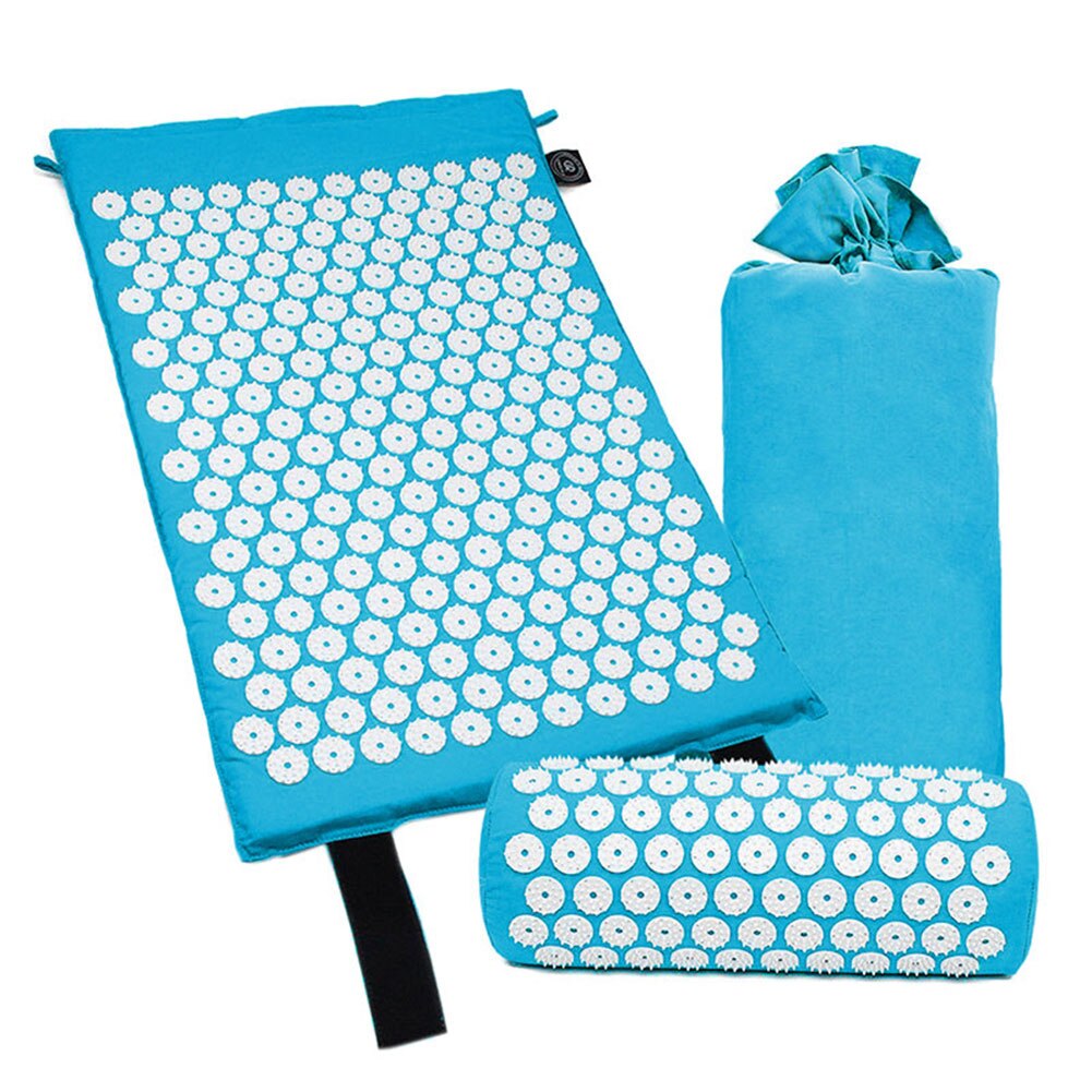 Akupressur Massage Kissen Matte mit Kissen für Stress Schmerzen Tension Relief Entspannen B2Cshop: sky blue