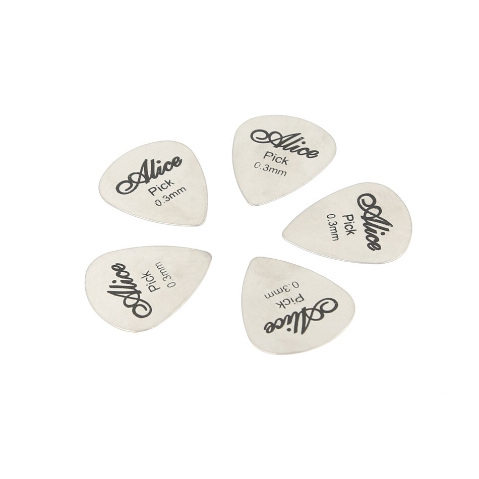 20 pcs Alice Stainless Steel Triangle Shape Metal Guitar Picks+ 1 Picks Case Acoustic Electric Guitar 0.3mm