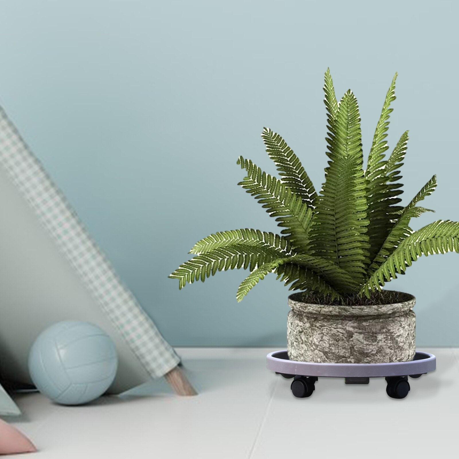 Round Flower Plant Pot Tray 4 Wheels Heavy Planter Flowers Pot Mover Trolley Plate Stand Holder Flower Pot Mover Garden Tools