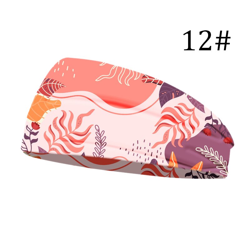 nouvelles femmes tête enveloppement large coton Stretch bandeau filles chapeaux Turban sport imprimer bandeau cheveux accessoires: 12