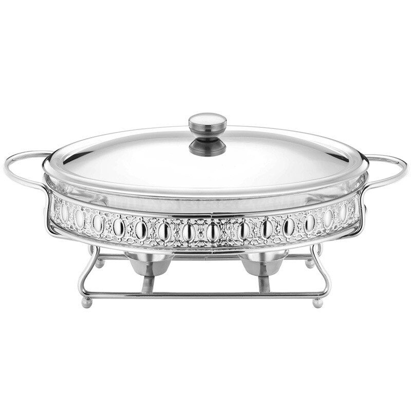 Buffet Pot à alcool en verre, réchaud ménager/commercial petit plat à frire, bouillettes à combustible solide: Silver / 2L