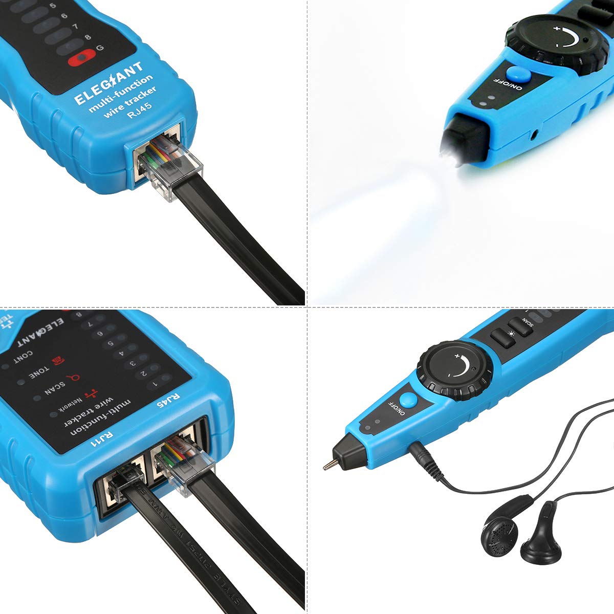 FWT11 RJ11 Cat5 Cat6 RJ45 Telephone Wire Tracker Ethernet LAN Network Cable Tester Detector Line Finder Network Accessory