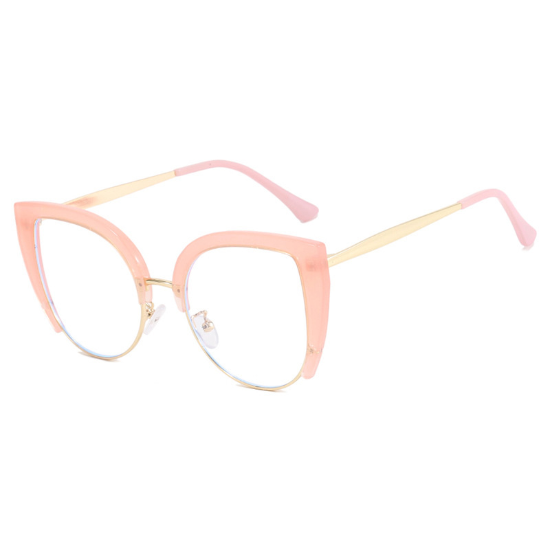 Gafas de medio Marco de ojo de gato de , montura de gran tamaño, antiluz azul, tendencia Retro, 2023, novedad de 2023: Rojo
