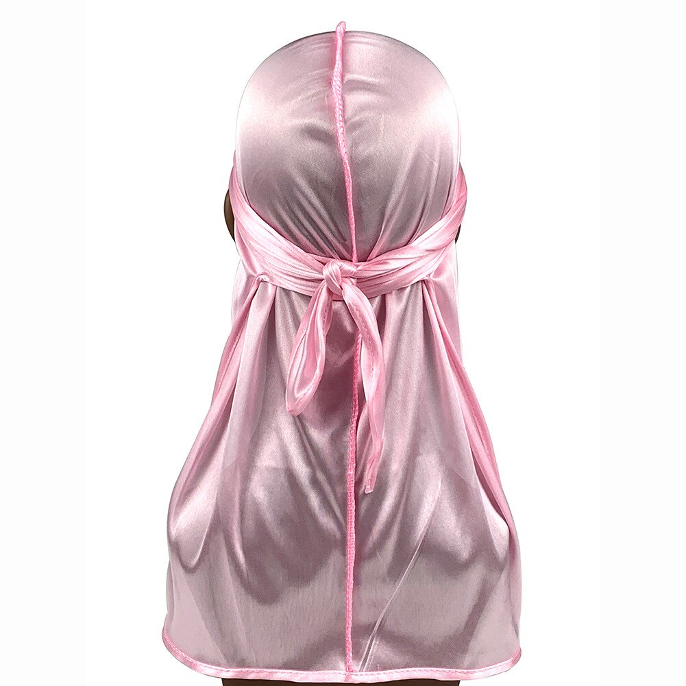 Bonnet de nuit en Satin Invisible pour femmes, accessoire de en soie, Long, plat: Rose