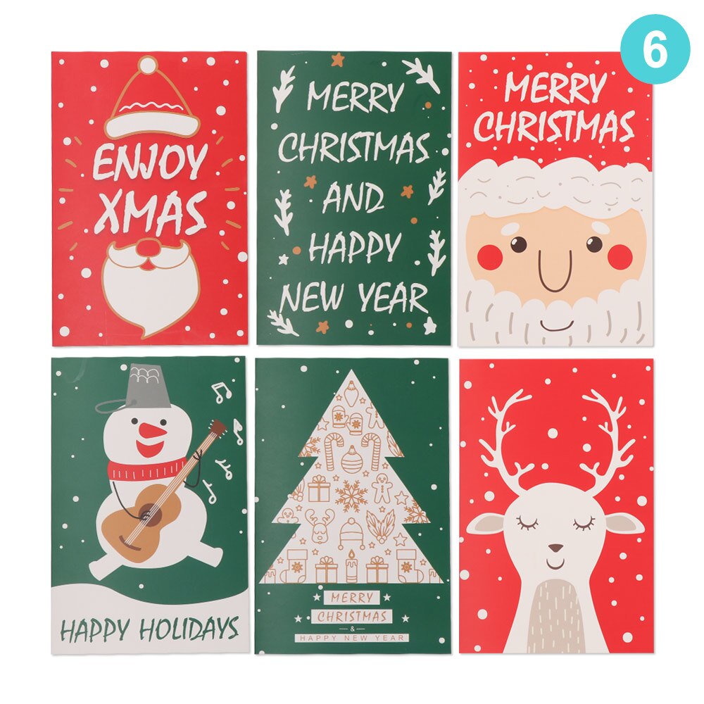 24 Pcs/lot Christmas Greeting Card Kids Christmas Blessing Greeting Cards Envelope Year Postcard Card Xmas Party: 6