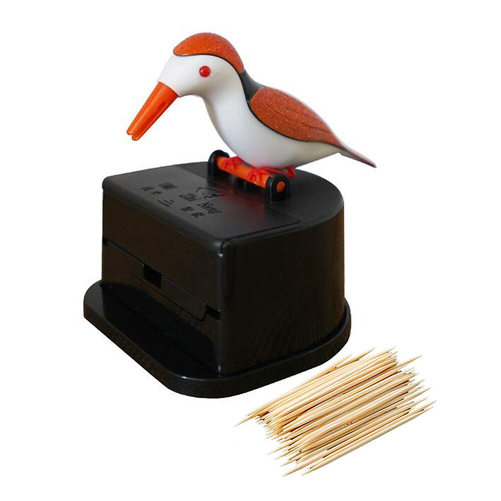 Cute Hummingbird Toothpick Dispenser Automatic Bird Toothpick Box with Toothpick Cleaning Teeth Secret Stash Tandenstokers 2: 02